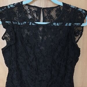 White House Black Market Black Lace Blouse